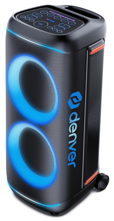 ALTAVOZ DENVER BLUETOOTH BPS-370 FUNCION DE LUZ 2 WOOFERS 10" - detalle