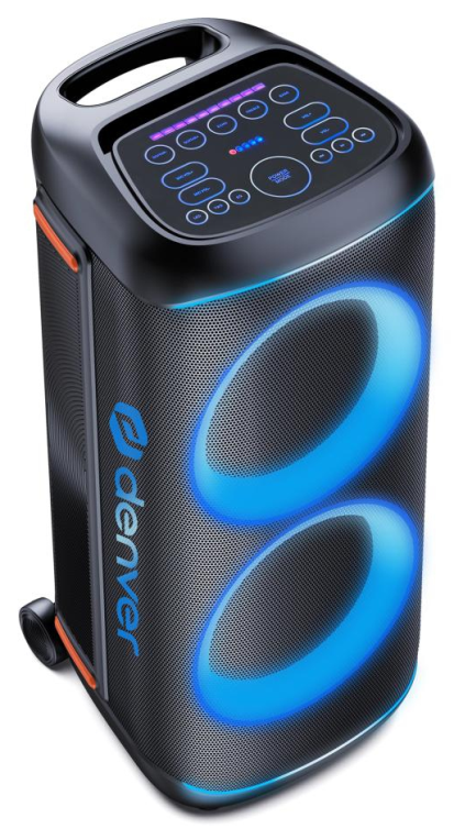 ALTAVOZ DENVER BLUETOOTH BPS-370 FUNCION DE LUZ 2 WOOFERS 10" - detalle