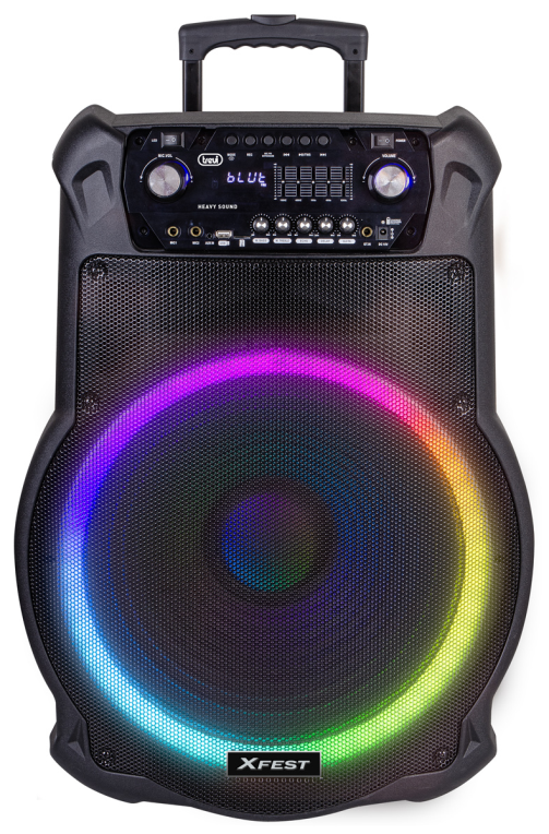 ALTAVOZ KARAOKE TREVI XF 1600 KB 200W AMPLIF+AW+TROLLEY+MIC WIRELESS INCLUIDO - detalle