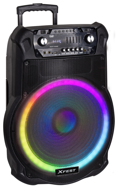 ALTAVOZ KARAOKE TREVI XF 1600 KB 200W AMPLIF+AW+TROLLEY+MIC WIRELESS INCLUIDO - detalle