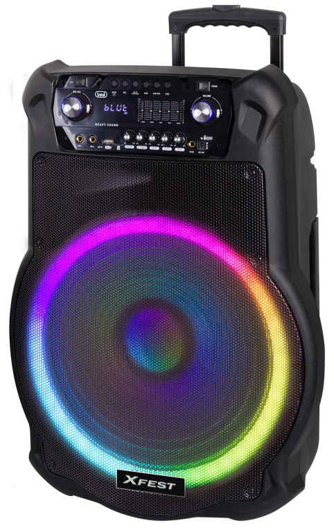 ALTAVOZ KARAOKE TREVI XF 1600 KB 200W AMPLIF+AW+TROLLEY+MIC WIRELESS INCLUIDO