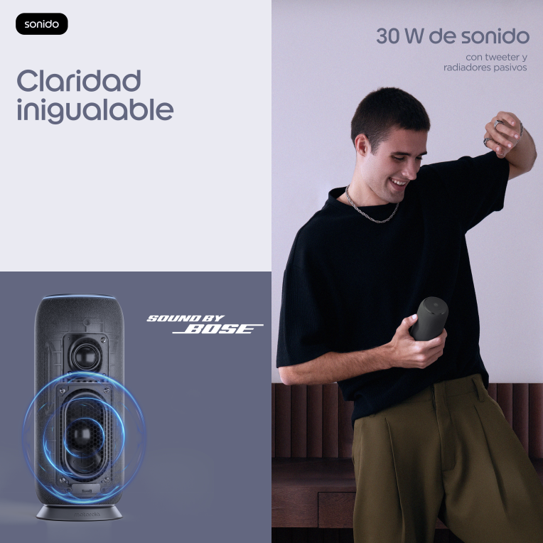 ALTAVOZ MOTOROLA MOTO SOUND FLOW BLUETOOTH CARBON - detalle