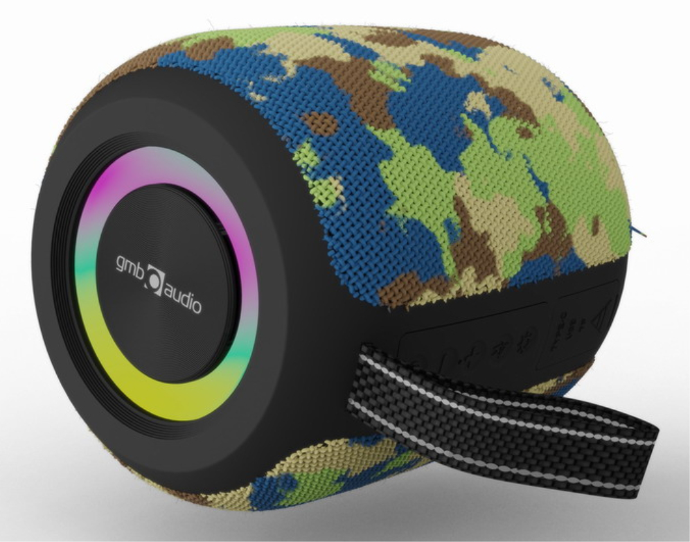 ALTAVOZ PORTATIL GEMBIRD 8W BT LED RGB CAMUFLAJE - detalle