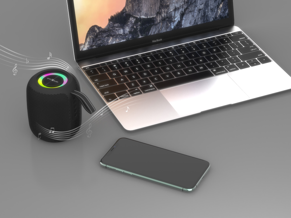 ALTAVOZ PORTATIL GEMBIRD 8W BT LED RGB NEGRO - detalle