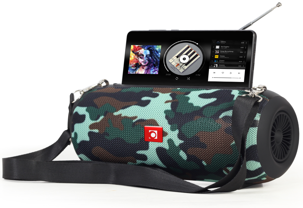 ALTAVOZ PORTATIL GEMBIRD SPK-BT-17-CM COM RADIO FM 2X5W RMS BLUETOOTH CAMUFLAJE - detalle