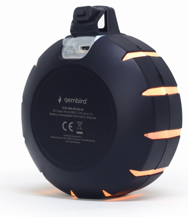 ALTAVOZ PORTATIL GEMBIRD SPK-BTOD-01 3W BLUETOOTH NEGRO - detalle