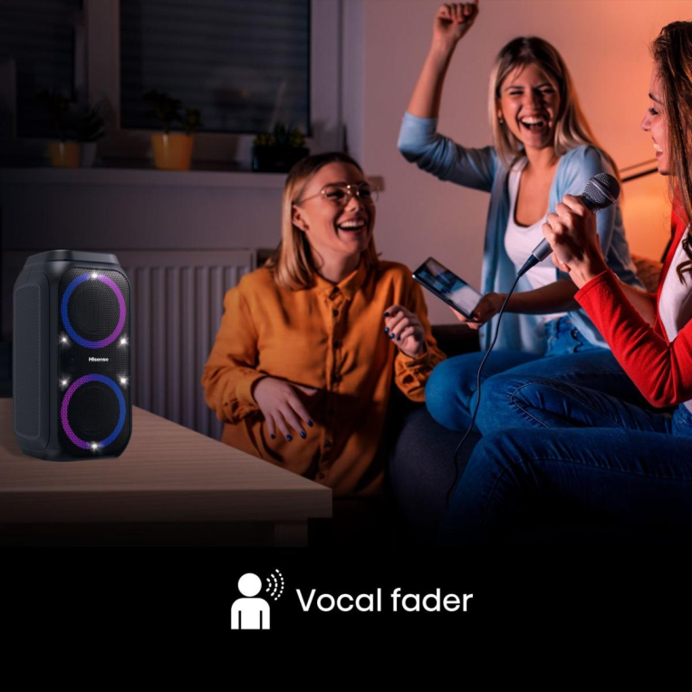 ALTAVOZ PORTATIL HISENSE PARTY ROCKER 160 2.0 160W BT USB NEGRO - detalle