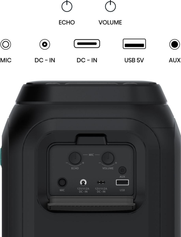 ALTAVOZ PORTATIL HISENSE PARTY ROCKER 160 2.0 160W BT USB NEGRO - detalle