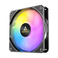 Tres ventiladores ANTEC P12 ARGB negros para carcasa de ordenador, con iluminación ARGB y diseño en color negro.
