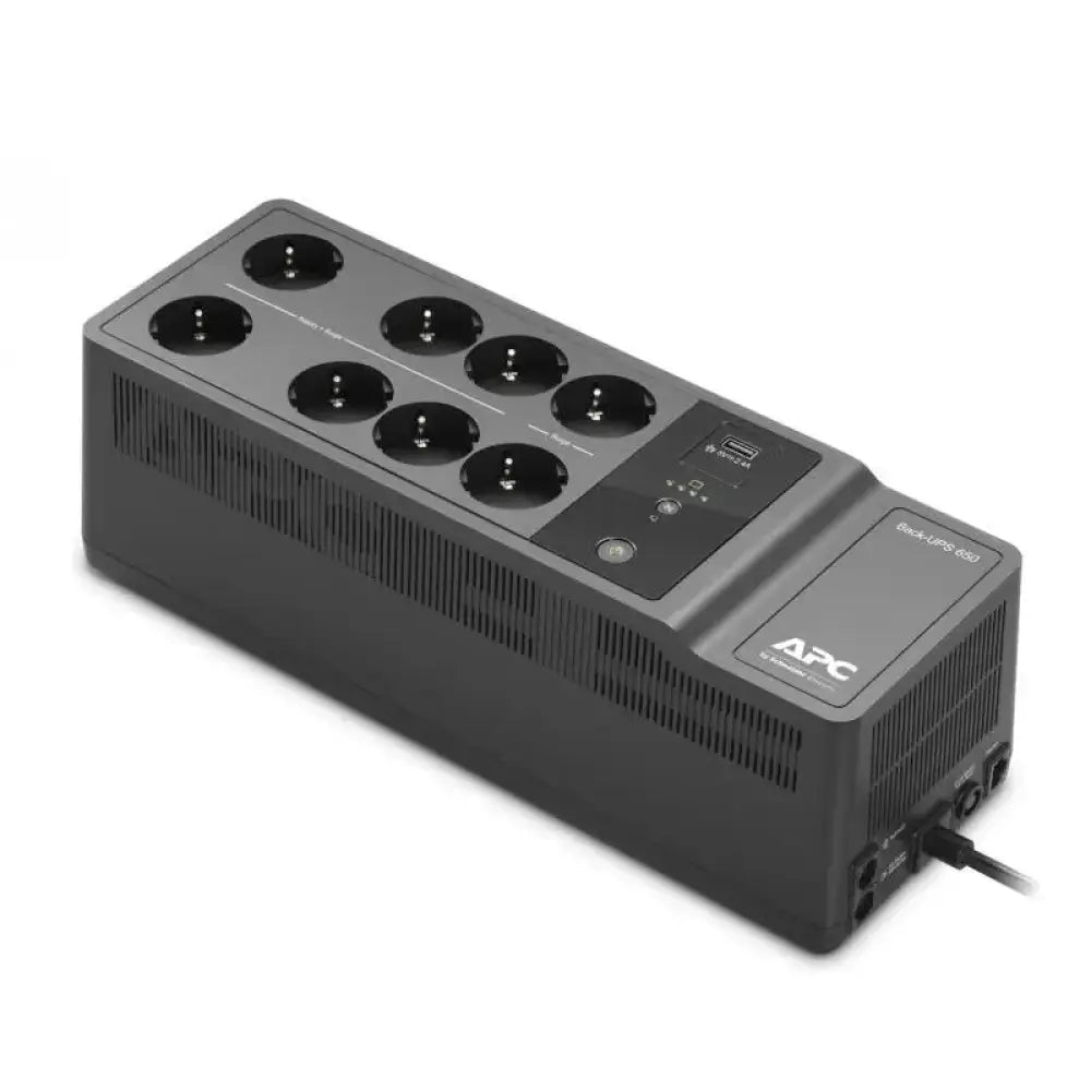 APC Back UPS 650VA/400W 8 tomas Schuko USB A+C - detalle