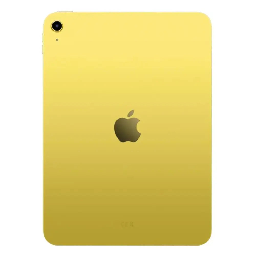 Tableta Apple iPad WiFi de 256GB en color amarillo, vista frontal mostrando la pantalla y el diseño del dispositivo.