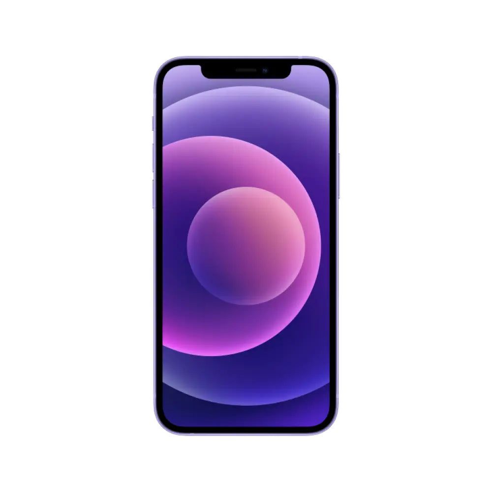 Teléfono inteligente Apple iPhone 12 púrpura con pantalla de 6.1 pulgadas, 64 GB y conectividad 5G.