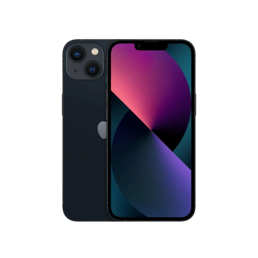 Teléfono inteligente Apple iPhone 13 6.1" con doble SIM, 128 GB, pantalla en negro, compatible con iOS 15 y 5G.