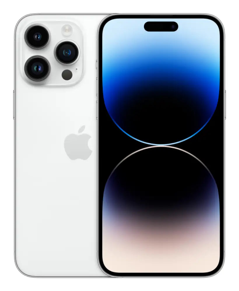 Teléfono inteligente Apple iPhone 14 Pro Max 6.7" en color plata, con doble SIM, 256 GB y pantalla iOS 16.