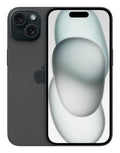 Teléfono inteligente Apple iPhone 15 con pantalla de 6.1 pulgadas, color negro, doble SIM, compatible con iOS 17 y 5G.