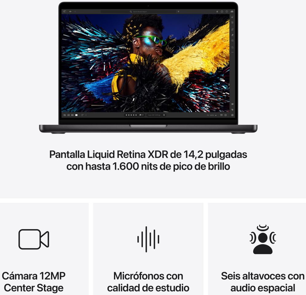 APPLE MACBOOK PRO M4 PRO 24GB 1TB 14C CPU 20C GPU 14" SPACE BLACK - detalle