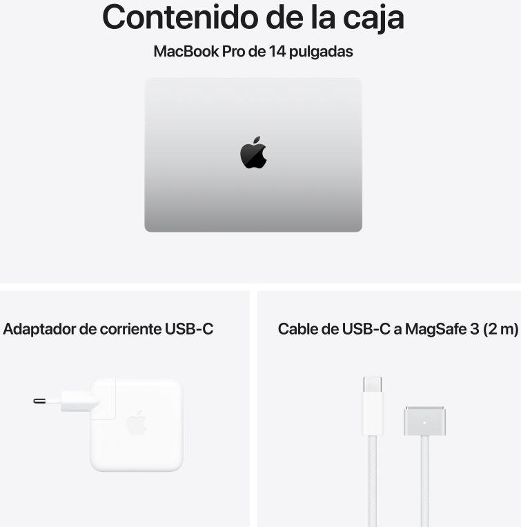 APPLE MACBOOK PRO M4 PRO 24GB 512GB SSD GPU 16 NUCLEOS 14" PLATA - detalle