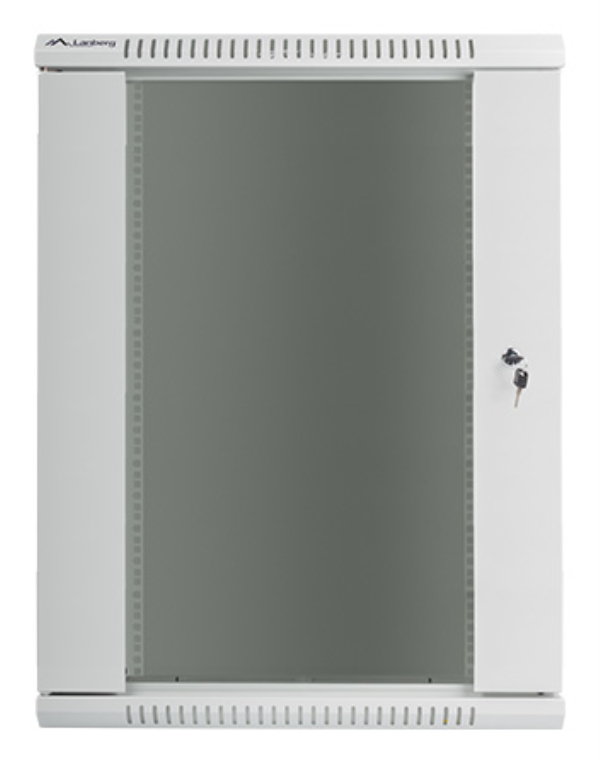 ARAMRIO LANBERG MURAL RACK 19" 18U 600X600 FLAT PACK V2 PUERTA CRISTAL GRIS - detalle