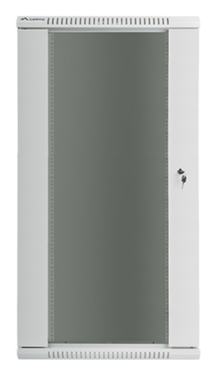 ARAMRIO LANBERG MURAL RACK 19" 27U/600X600 FLAT PACK PUERTA CRISTAL GRIS - detalle