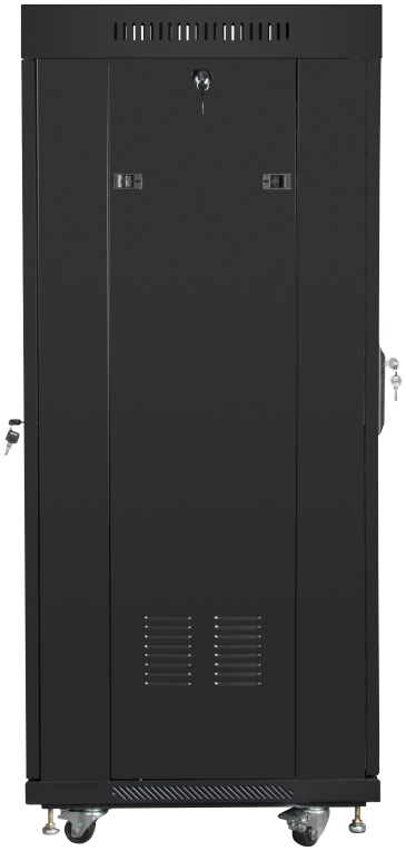 ARMARIO LANBERG 19" 27U 600X600 FLAT PACK NEGRO PUERTA CRISTAL CON LCD V2 - detalle