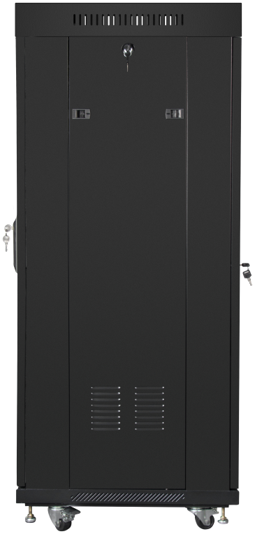 ARMARIO LANBERG 19" 27U 600X600 FLAT PACK NEGRO PUERTA CRISTAL CON LCD V2 - detalle