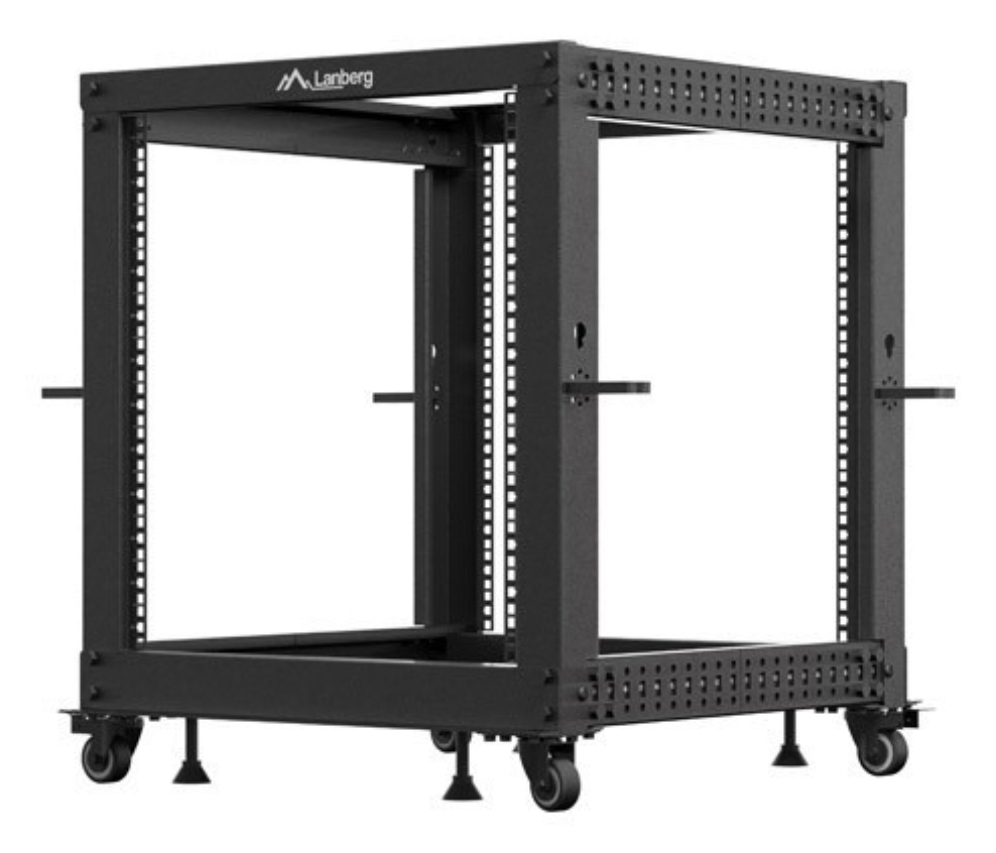 ARMARIO LANBERG ABIERTO RACK 19" 12U 600X600 AJUSTABLE HASTA 1100 NEGRO - detalle