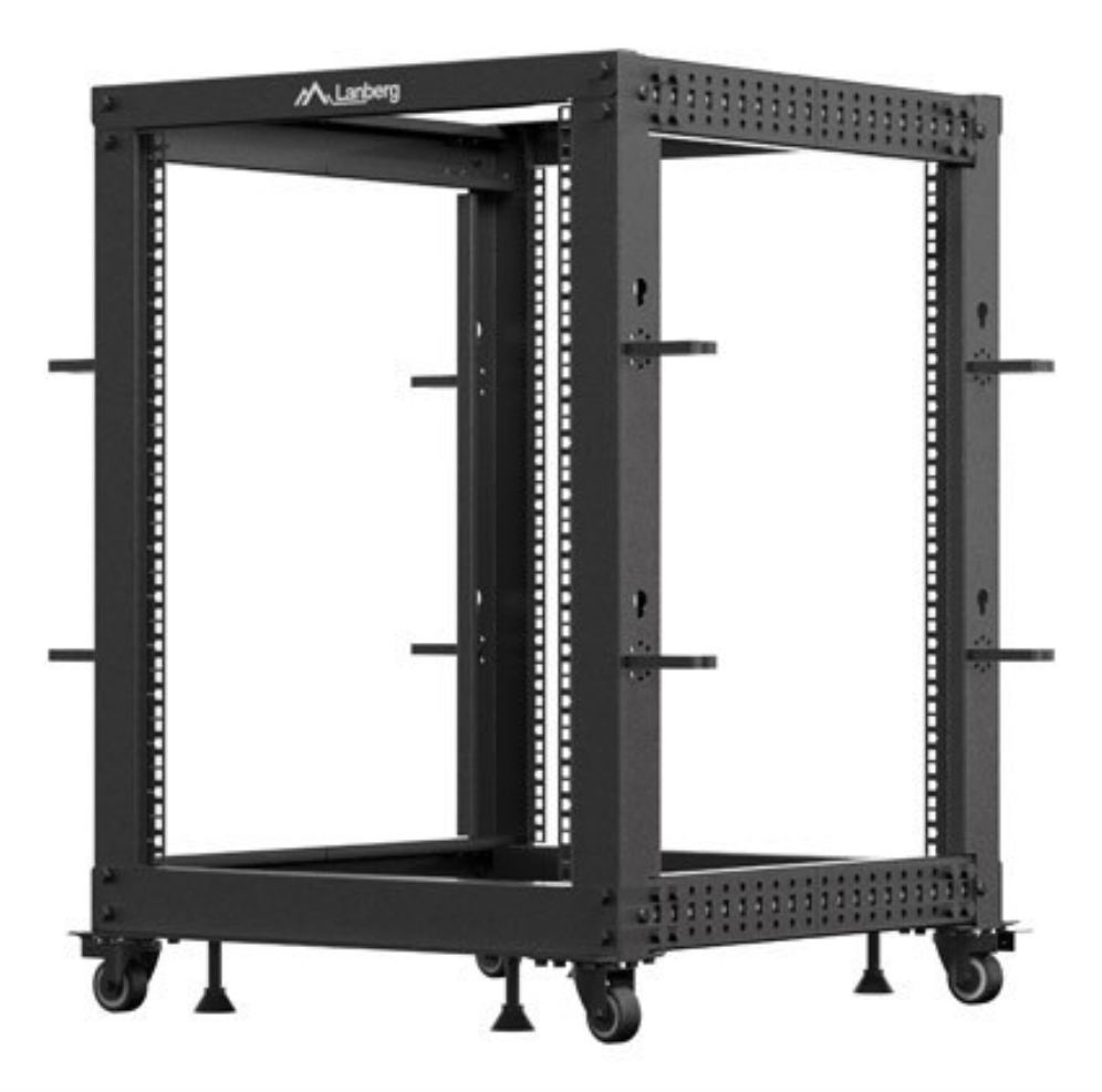 ARMARIO LANBERG ABIERTO RACK 19" 15U 600X600 AJUSTABLE HASTA 1100 NEGRO - detalle