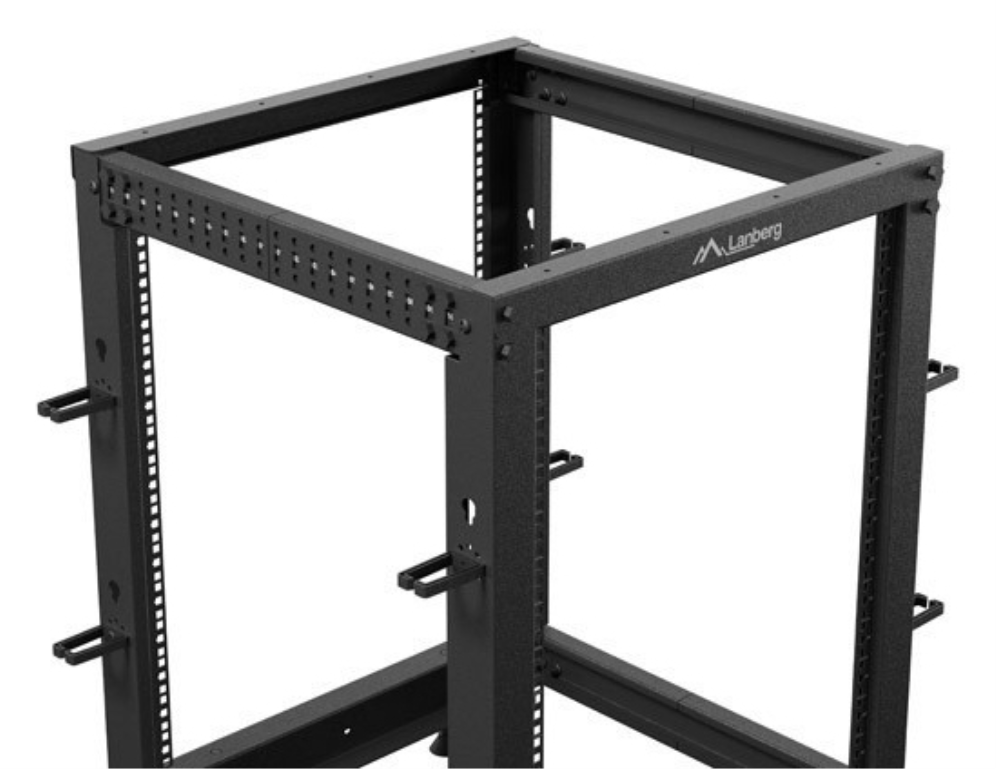ARMARIO LANBERG ABIERTO RACK 19" 15U 600X600 AJUSTABLE HASTA 1100 NEGRO - detalle