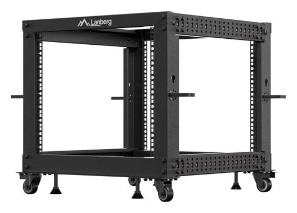 ARMARIO LANBERG ABIERTO RACK 19" 9U 600X600 AJUSTABLE HASTA 1100 NEGRO - detalle