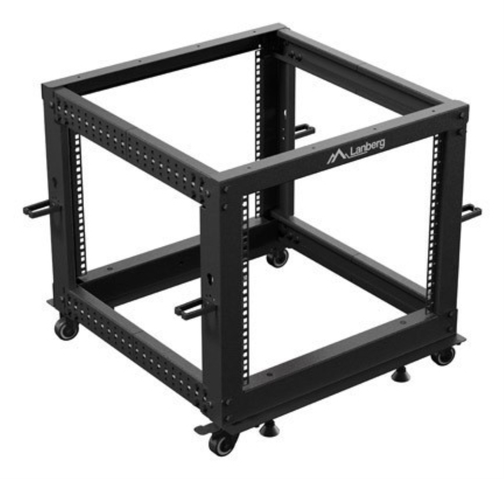 ARMARIO LANBERG ABIERTO RACK 19" 9U 600X600 AJUSTABLE HASTA 1100 NEGRO - detalle