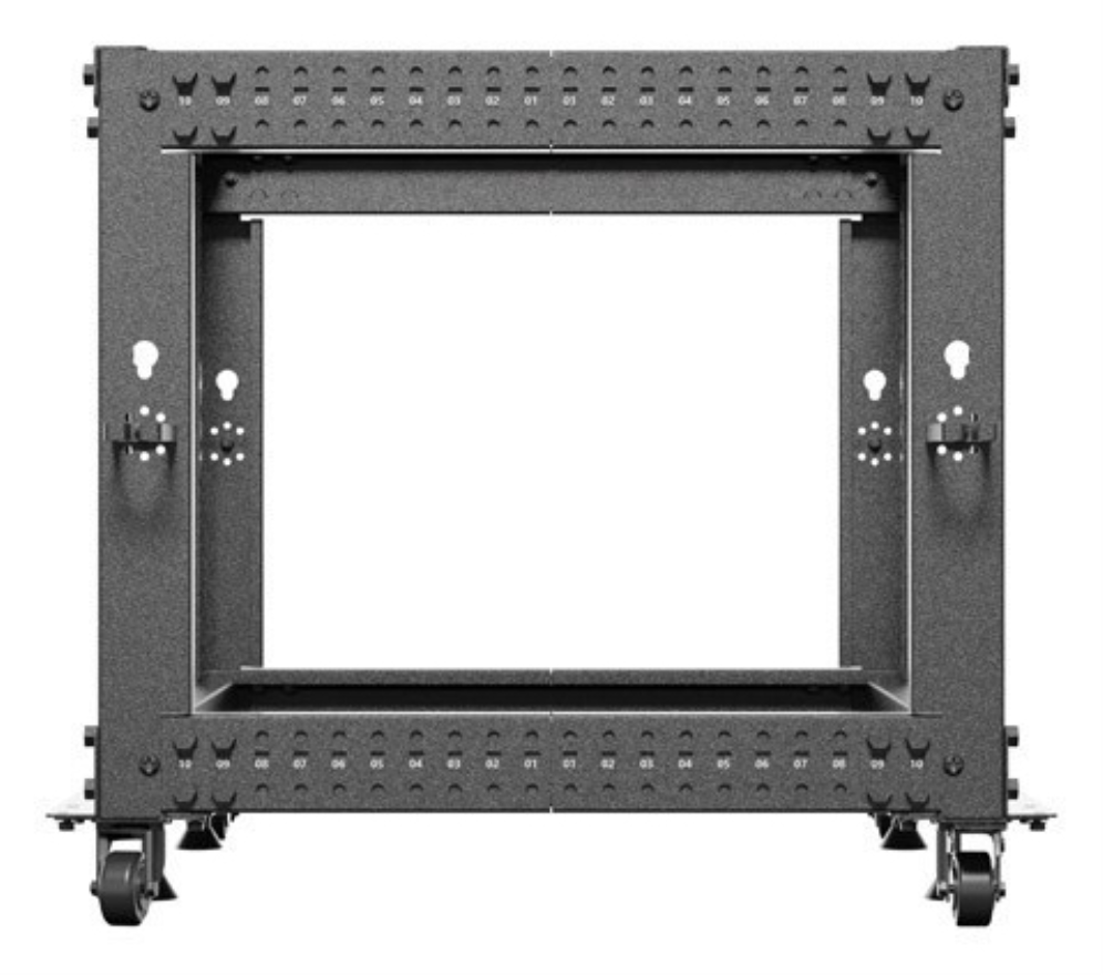 ARMARIO LANBERG ABIERTO RACK 19" 9U 600X600 AJUSTABLE HASTA 1100 NEGRO - detalle