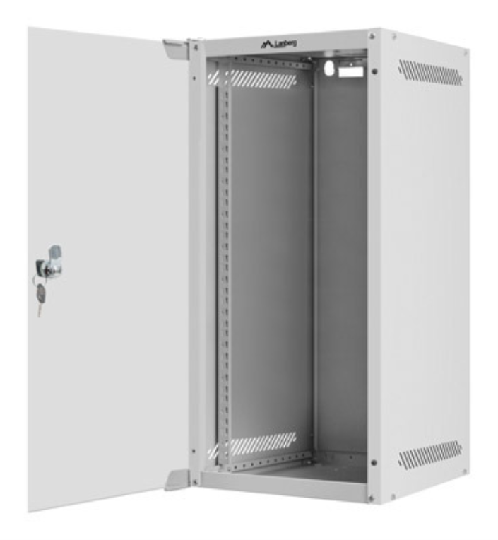 ARMARIO LANBERG MURAL 10" 12U/280X310 FLAT PACK GRIS PUERTA CRISTAL - detalle