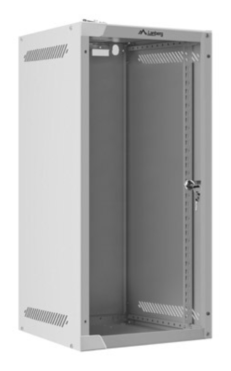 ARMARIO LANBERG MURAL 10" 12U/280X310 FLAT PACK GRIS PUERTA CRISTAL