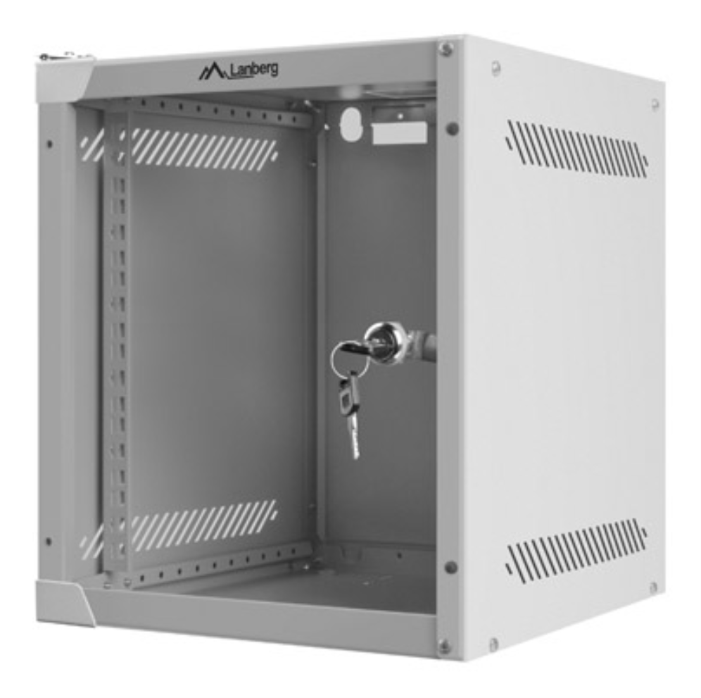 ARMARIO LANBERG MURAL 6U 280X310 RACK 10" FLAT PACK GRIS PUERTA CRISTAL