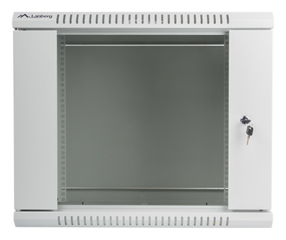 ARMARIO LANBERG MURAL 9U 600X600 RACK 19 FLAT PACK V2 PUERTA CRISTAL GRIS - detalle