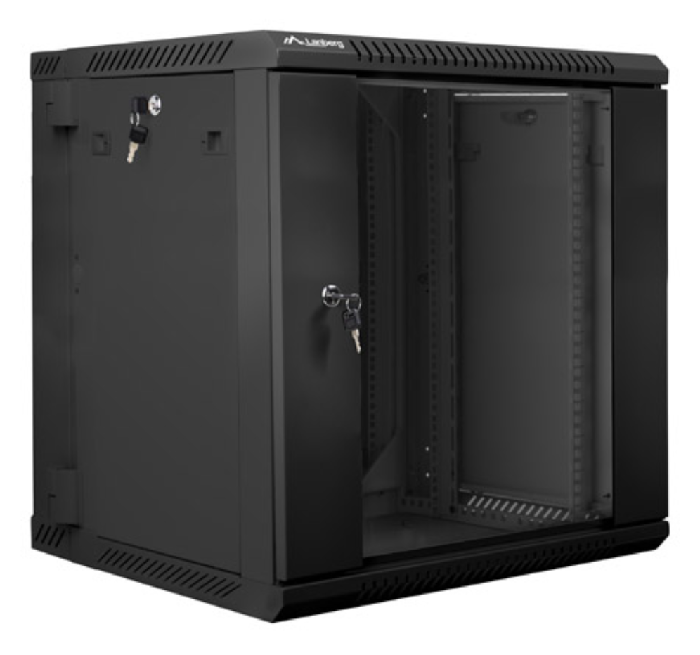 ARMARIO LANBERG MURAL DOBLE SECCION RACK 19" 12U/600X600 FLAT PACK NEGRO - detalle