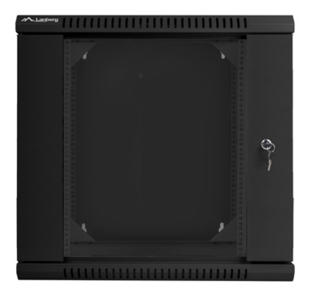 ARMARIO LANBERG MURAL DOBLE SECCION RACK 19" 12U/600X600 FLAT PACK NEGRO - detalle