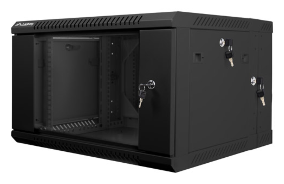 ARMARIO LANBERG MURAL DOBLE SECCION RACK 19" 6U/600X600 FLAT PACK NEGRO