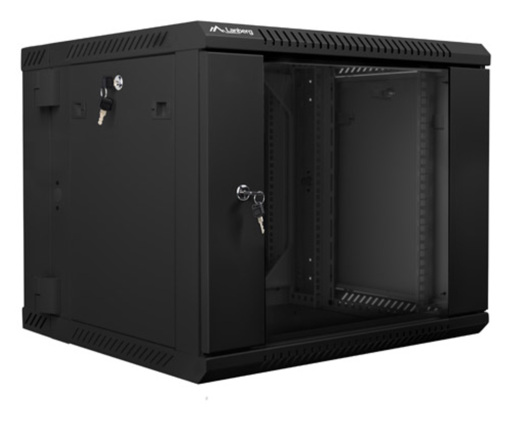 ARMARIO LANBERG MURAL DOBLE SECCION RACK 19" 9U/600X600 FLAT PACK NEGRO - detalle