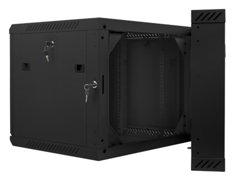 ARMARIO LANBERG MURAL DOBLE SECCION RACK 19" 9U/600X600 FLAT PACK NEGRO - detalle