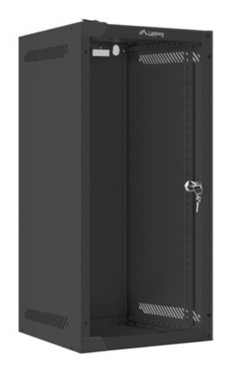 ARMARIO LANBERG MURAL RACK 10" 12U/280X310 FLAT PACK NEGRO PUERTA CRISTAL