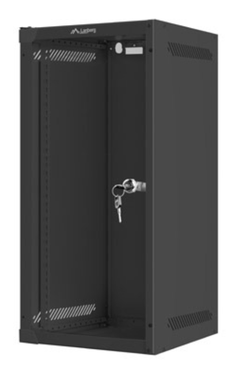 ARMARIO LANBERG MURAL RACK 10" 12U/280X310 FLAT PACK NEGRO PUERTA CRISTAL - detalle