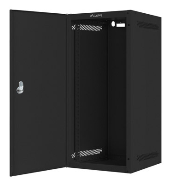 ARMARIO LANBERG MURAL RACK 10" 12U/280X310 FLAT PACK NEGRO PUERTA METAL - detalle