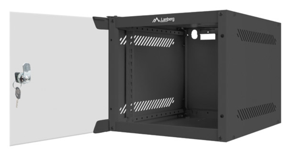 ARMARIO LANBERG MURAL RACK 10" 4U/280X310 FLAT PACK NEGRO PUERTA CRISTAL - detalle