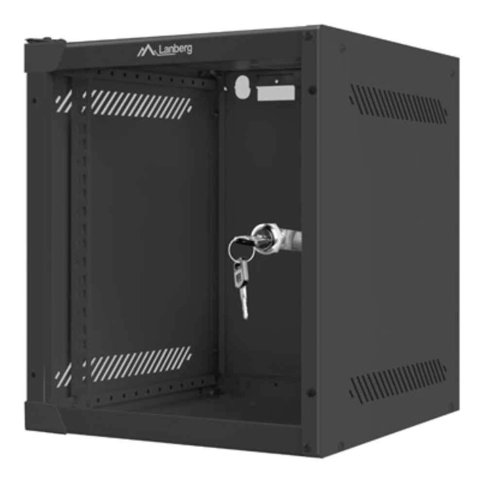 ARMARIO LANBERG MURAL RACK 10" 6U/280X310 FLAT PACK NEGRO PUERTA CRISTAL - detalle