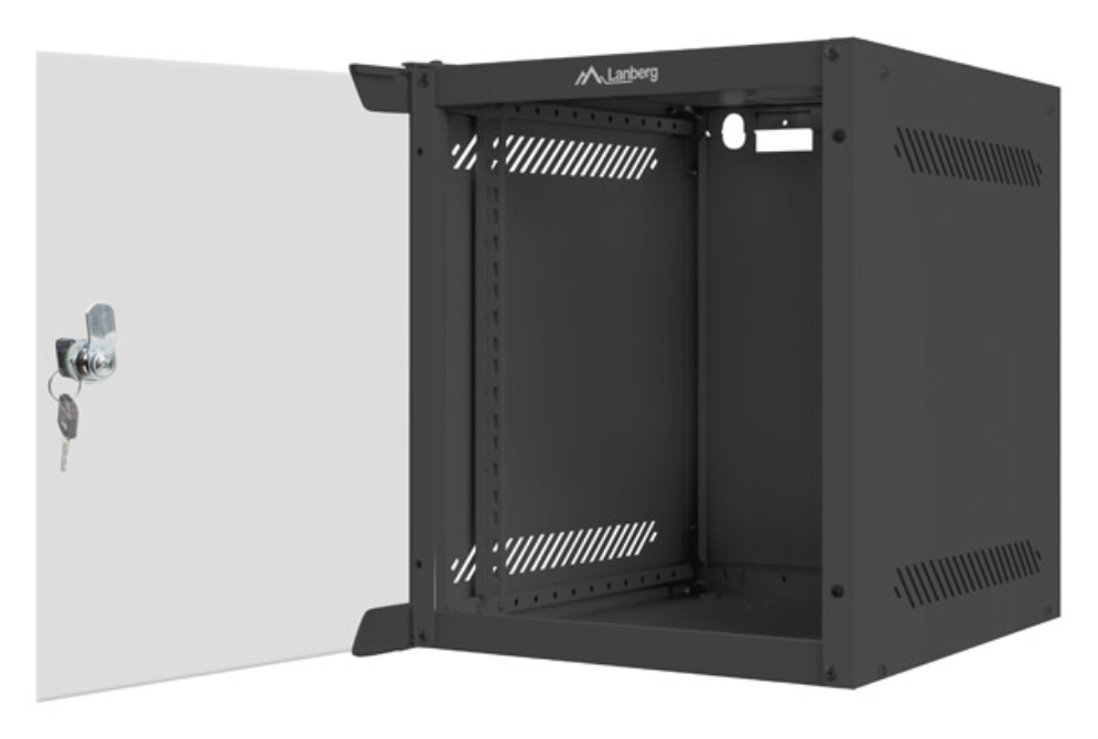 ARMARIO LANBERG MURAL RACK 10" 6U/280X310 FLAT PACK NEGRO PUERTA CRISTAL - detalle