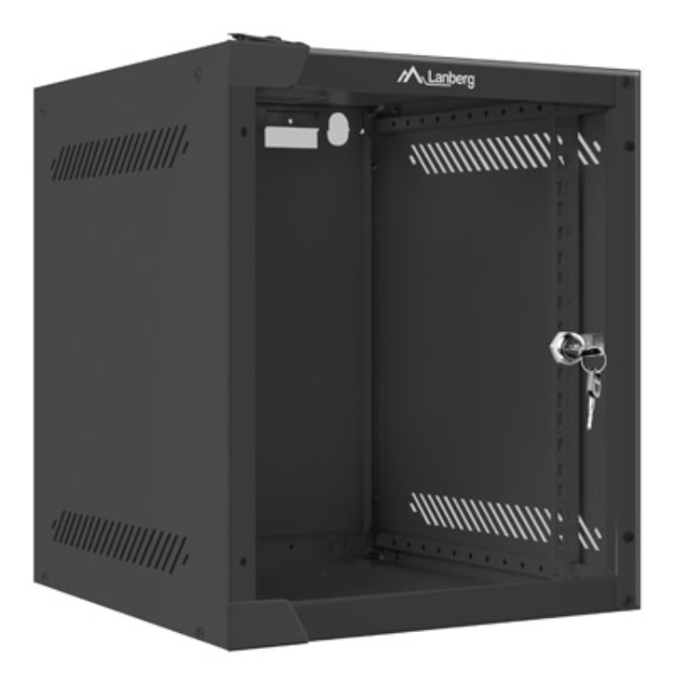 ARMARIO LANBERG MURAL RACK 10" 6U/280X310 FLAT PACK NEGRO PUERTA CRISTAL