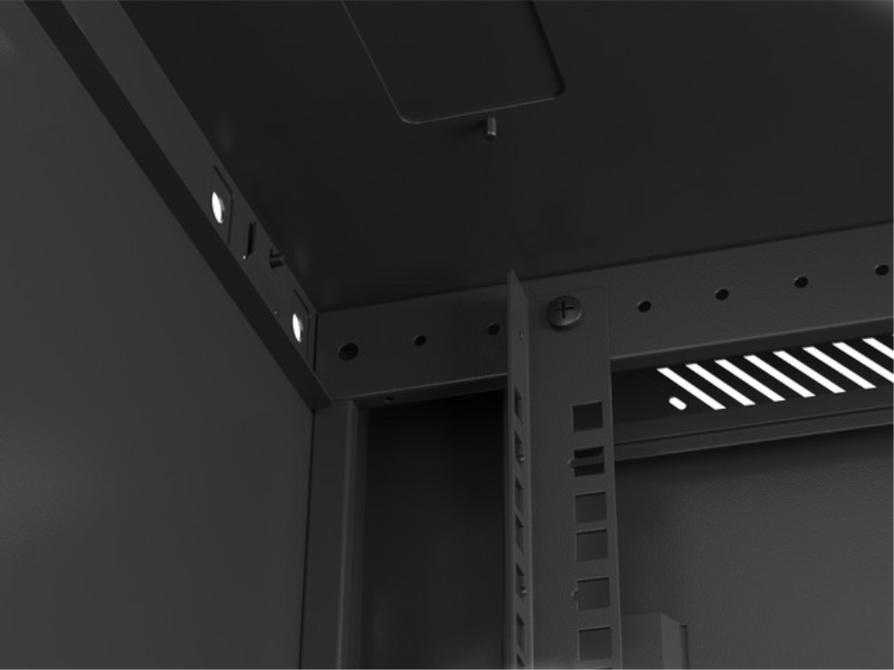 ARMARIO LANBERG MURAL RACK 19" 12U/600X600 FLAT PACK AUTOENSA NEGRO PTA METALICA - detalle