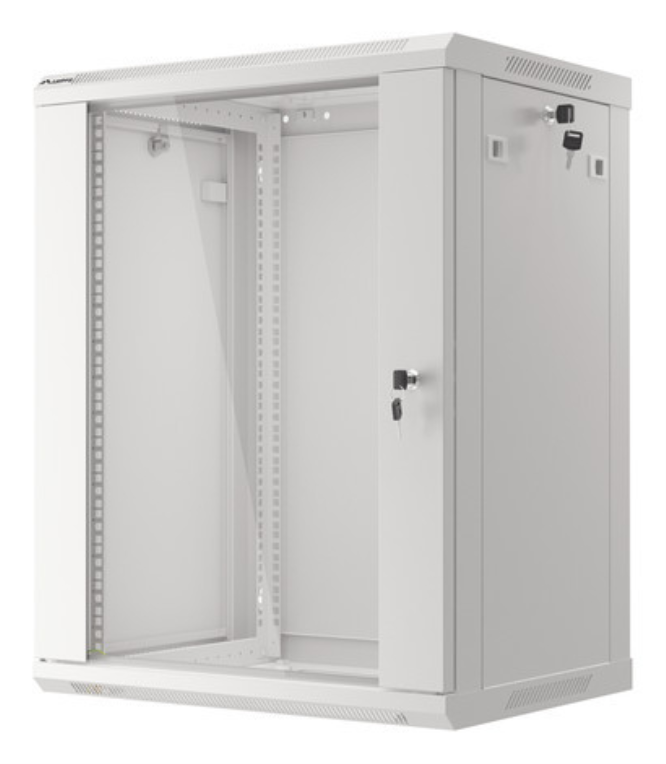 ARMARIO LANBERG MURAL RACK 19" 15U 600X450 FLAT PACK V2 PUERTA CRISTAL GRIS - detalle