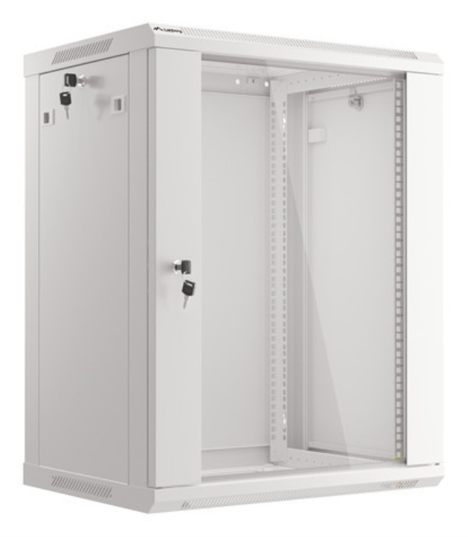 ARMARIO LANBERG MURAL RACK 19" 15U 600X450 FLAT PACK V2 PUERTA CRISTAL GRIS
